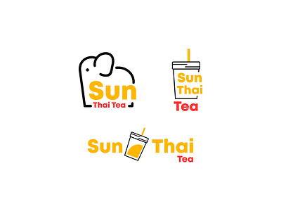 sun thai tea - official brand design drink logo thai tea thailand