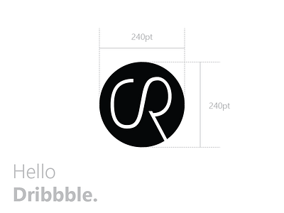 Hello Dribbble black circle clean hello logo round sr white