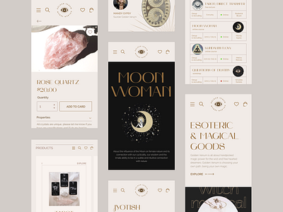 Golden Venum. Esoteric goods e-commerce & magic school e commerce magic ui webdesign