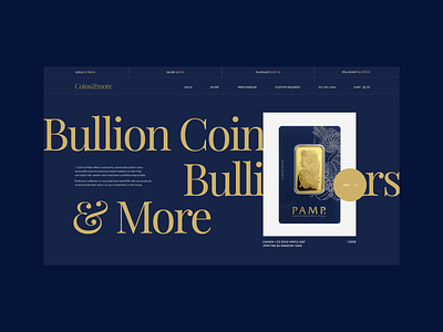 Coins&More main screen design e commerce gold investment ui webdesign