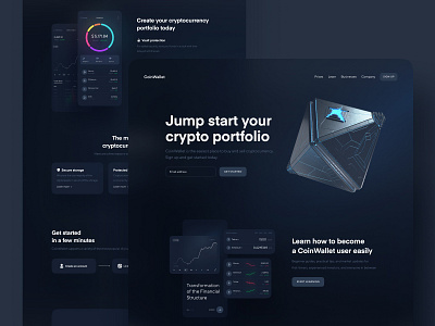 Crypto Trading App Landing Page Design