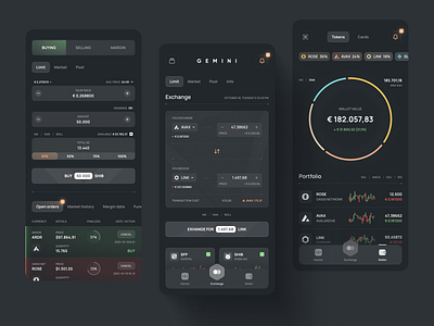 Cryptocurrency App Concept app app design application bitcoin concept crypto crypto app cryptocurrency cryptocurrency app dark theme design interface mobile mobile app mobile ui ui ui visual design user interface ux