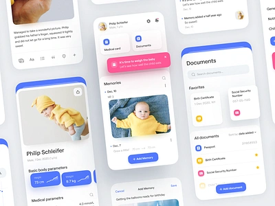 Baby Diary App Concept app app design baby child childhood children concept diary app family kids memories mobile mobile ui moms parenthood parenting app parents ui ui visual design ux