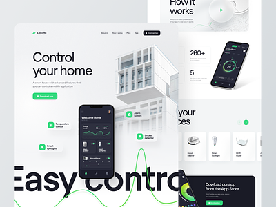 Smart Home Website Concept concept design home automation home monitoring household interface remote control smart devices smart home smartapp ui user interface ux web web design website