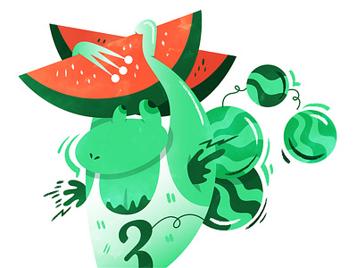 Hiwow 30000+ chinese chineseidiom design flat fourchars frog hiwow idiom illustration vector watermelon