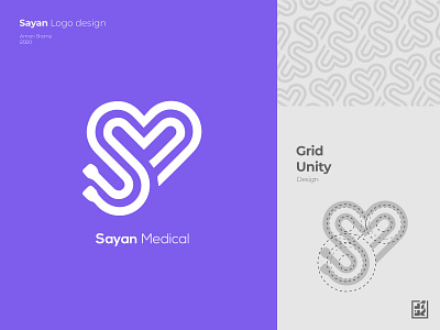 Sayan Medical Logo Design 2020 arman shamsi branding design heart logo logo logo 2020 logo design logo design branding logo design process logo design services logodesign logos logotype love love logo lovely medical pattern design purple purple logo