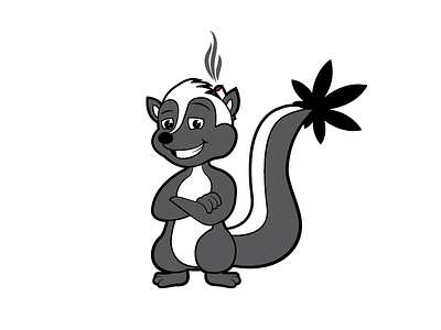 High skunk mascot. cartoon character fun high joint marijuana mascot skunk smile