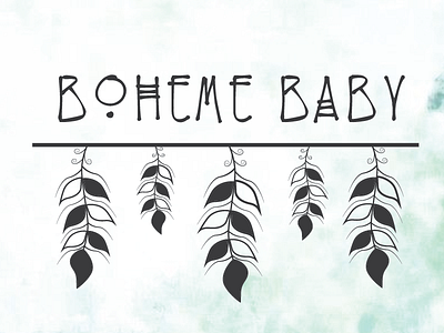 Bohemian Baby2 baby blue bohemian feather feathers modern simple watercolor