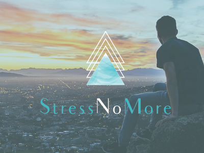 Geometric "no stress" logo aqua finelines geometric minimalist nature no stress simple triangle watercolor