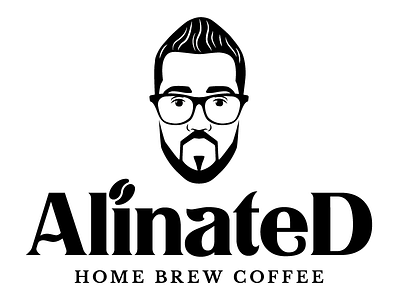 Alinated beard blackandwhite coffee glasses homebrew personalized portrait