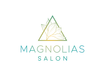 Magnolias salon beauty elegant flower hand drawn magnolia modern salon simple triangle