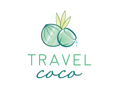 Coco travel aqua beach cocktail coco coconut modern simple travel watercolor