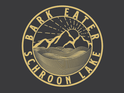 Lake logo detailed lake mountains nature rustic sun vintage wave