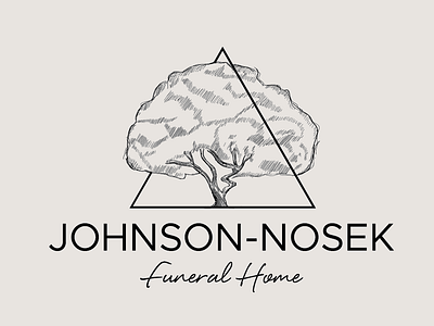 Funeral home logo detailed drawing funeral and cremation hand drawn tree triangle vintage