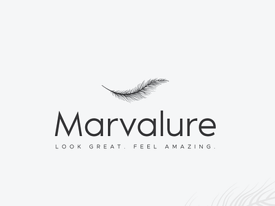 Marvalure bohemian drawing elegant feather hand drawn logo minimalistic modern simple