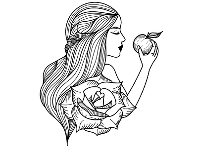 Apple Cider apple cider drawing hair hand drawing illustration rose women