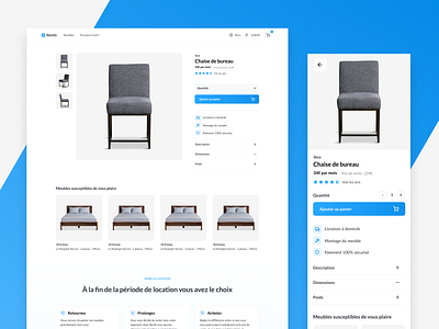Furnitures renting e-commerce website ecommerce figma furniture input product page renting