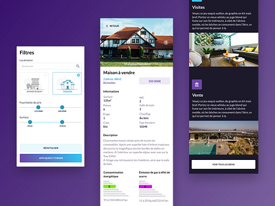 RSE - Real estate website agency input product purple ui real estate search