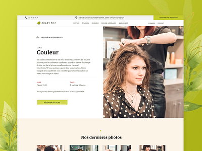 CrazyTiff - Service page clean figma green haircut hairdresser luxury minimal nature plants service page