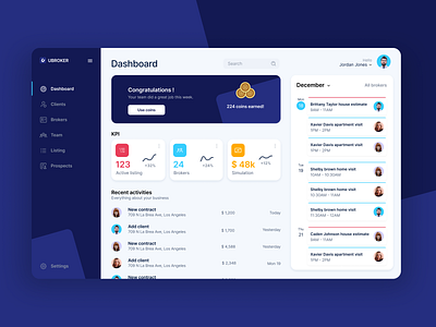 Real estate management dashboard