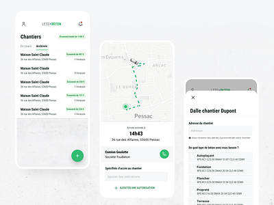 LessBeton - Mobile App clean ui concrete delivery figma green mobile app mobile app design mobile ui mobile ui design uber uidesign
