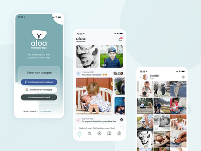 Aloa - Memory box app mobile baby bootnow children clean design design family freelance koala minimal design mobile app mobile app design mobile application mobile apps pictures startup ui ui design