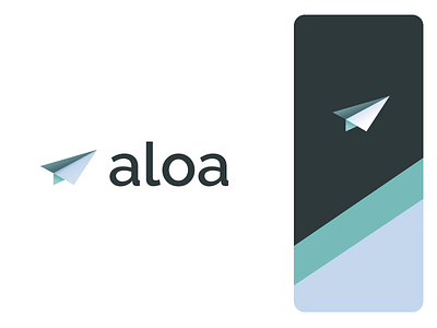 Logo Aloa - Concept bootnow clean green logo logo design minimal paperplane startup startup logo