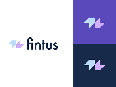 Fintus - logo design arrow blue bootnow finance logo fintech logo logo logo design purple purple logo stairs startup startup logo