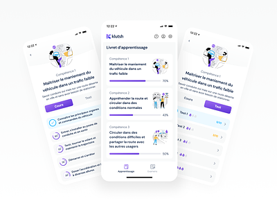Klutsch - Mobile App bootnow mobile app purple questions test ui ui ux