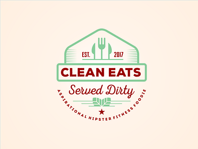 clean eats logo badge design designs icon illustration illustrator logo logos monogram pictogram type vintage