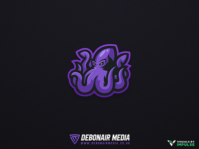 Purple Squid Mascot Logo