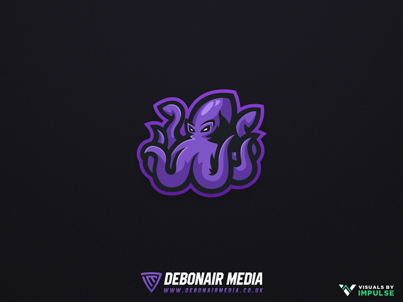 Purple Squid Mascot Logo by Debonair Media on Dribbble