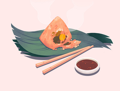 Rice Dumpling / Bakchang art design digital dumpling festive food food illustration illustration painting pastel procreate