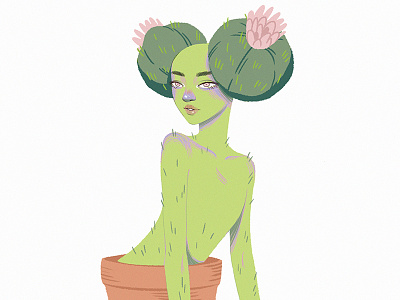 Cactusi art artchallenge characterdesign digital fashion painting plant portrait