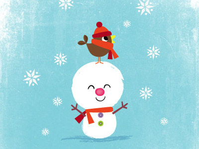 snowman & little birdy friend