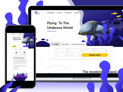 Quara Airline - Website Design Concept design illustration landingpage ui webdesign