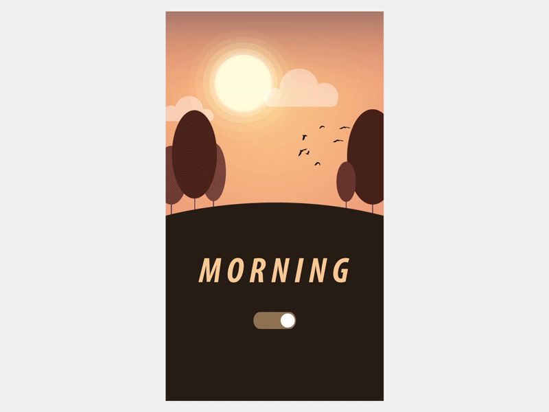 Morning & Night bird dark day illustration moon morning motion night rabbit sun