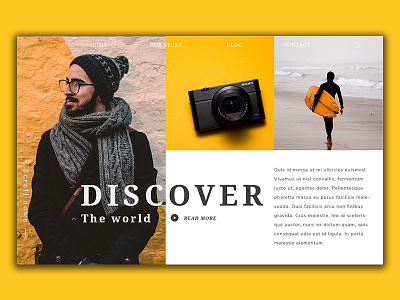 DISCOVER camera landingpage page ui ux yellow