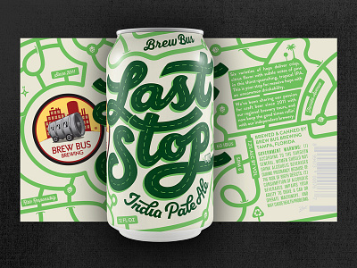 Last Stop from Brew Bus Brewing beverage cans craft beer lettering package design packaging typography