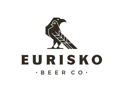 Eurisko Beer Co. Logo Design monoweight brewing icon beer monoline brand indentity branding beer branding craft brewery logo dove raven logomark craft beer illustration