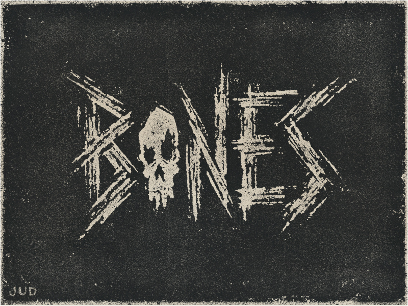 "Bones" Hand Lettering handlettering design icon typography illustration rough grit distressed texture jon jones ufc lettering skull bones