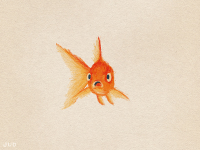 Goldfish Sketch 01 colored pencil fish goldfish illustration judlively scared shocked sketch sketchbook wip