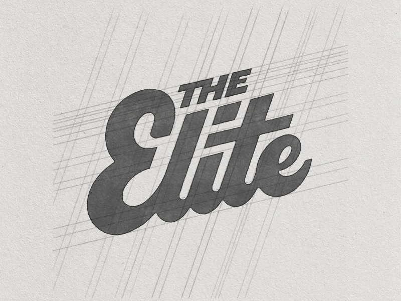 The Elite Hand Lettering Sketch aew elite logotype wordmark logo sketchbook handlettering hand drawn hand lettering lettering wip sketch