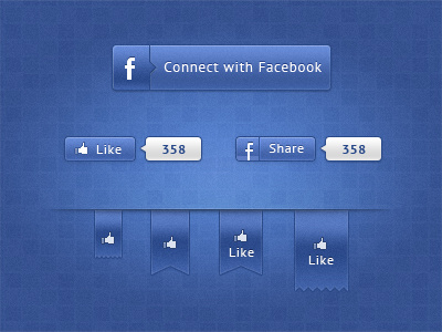 Alternative Facebook Ui Free PSD ui user interface facebook share free psd ribbon button like social media social elements bubble glossy mate
