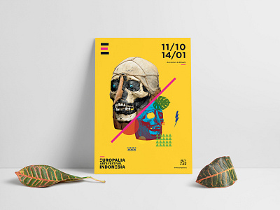 Europalia Indonesia abstract bozar color colors design expo graphic indesign minimalist poster skull