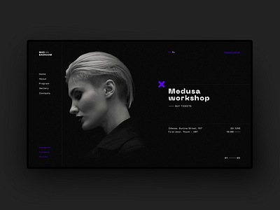 Medusa minimal typography ui ux web website