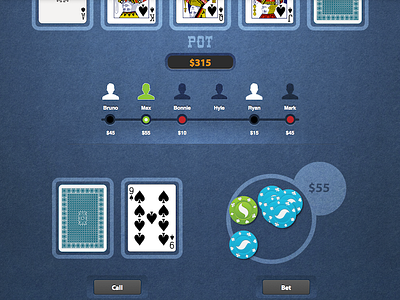 Texas Hold Em' casino gaming illustration tablet