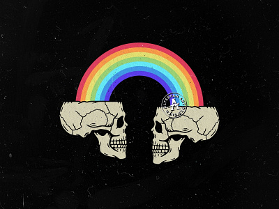 COLLECTIVE MIND alterfan artist badge collective coverart designer halloween logo mind rainbow skeleton skull trippy vector