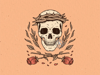 NOTHING LASTS FOREVER alterfan artist coverart design flower illustration logo reaper rose saint skeleton skull vector