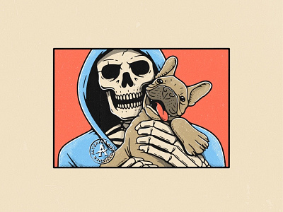 GOOD BOY alterfan artist bulldog coverart design dog doggy french illustration logo pet reaper skeleton skull vector